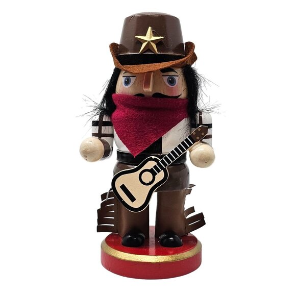 Cowboy Rancher Guitar Playing 7" Christmas Nutcracker - Picture 1 of 4
